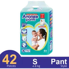 Avonee Pant System Baby Diaper (S Size) (4-8kg) (42pcs) - Rokomari